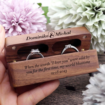Personalised Wedding Wood Ring Box