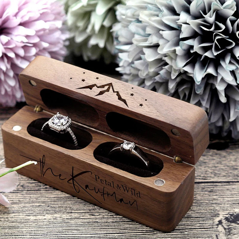 Personalised Wedding Wood Ring Box