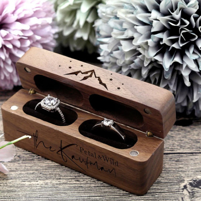 Personalised Wedding Wood Ring Box