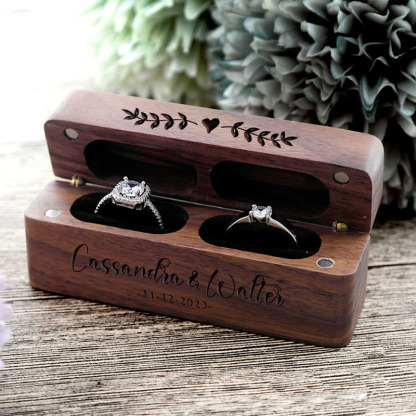 Personalised Wedding Wood Ring Box