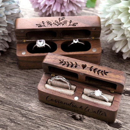 Personalised Wedding Wood Ring Box