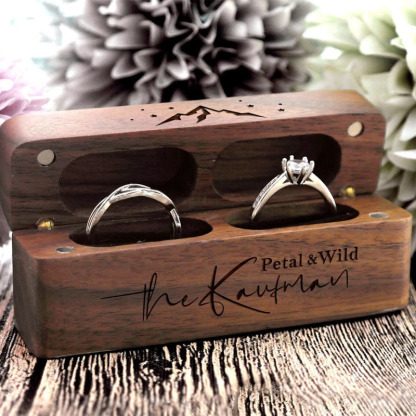Personalised Wedding Wood Ring Box