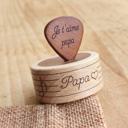 Personalize Gift Wood Guitar Pick With Box
