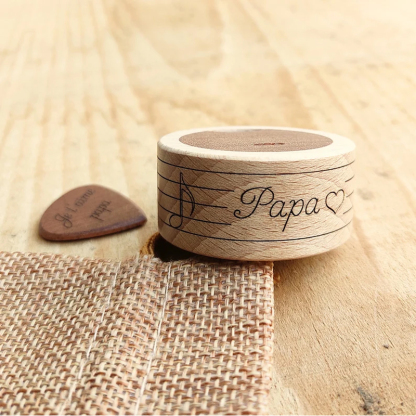 Personalize Gift Wood Guitar Pick With Box