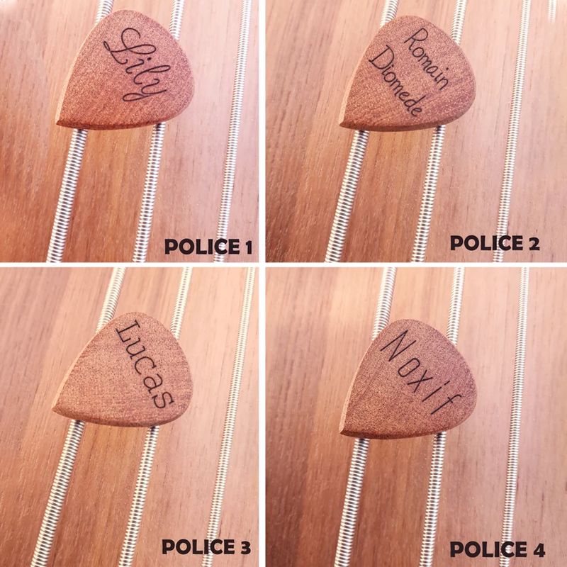 Personalize Gift Wood Guitar Pick With Box