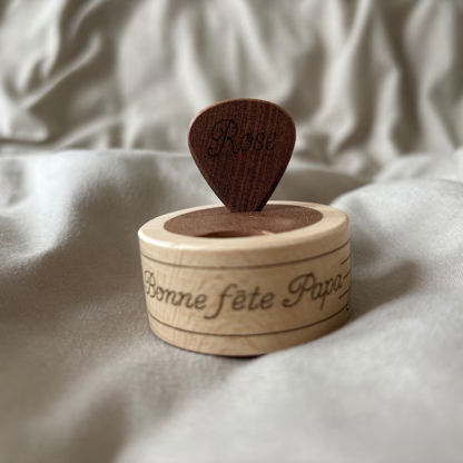 Personalize Gift Wood Guitar Pick With Box