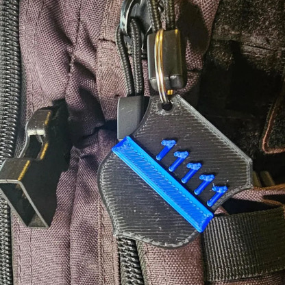 Personalized 3D Printed Police Thin Blue Line Keychain