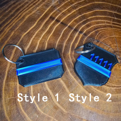 Personalized 3D Printed Police Thin Blue Line Keychain