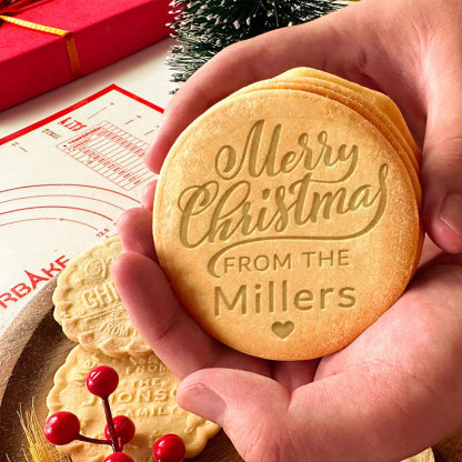 Personalized Christmas Cookie Stamp and Cutter Set Custom Name