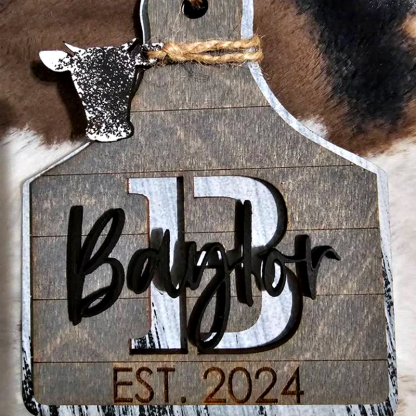 Personalized Cow Tag Decorative Board 