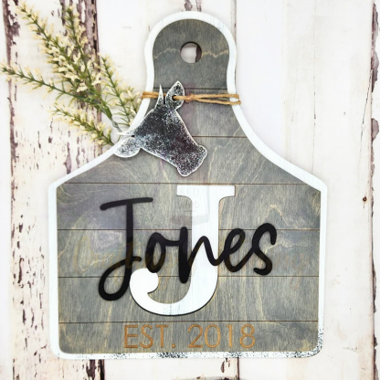 Personalized Cow Tag Decorative Board 