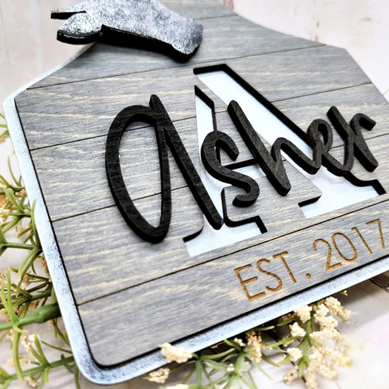 Personalized Cow Tag Decorative Board 