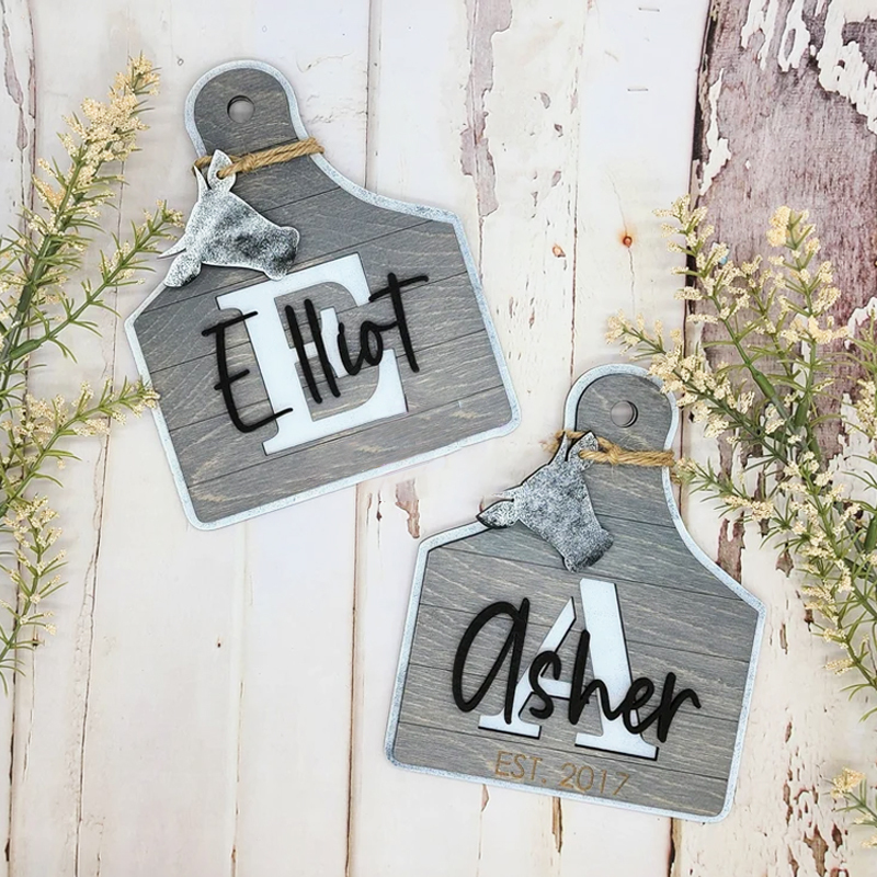 Personalized Cow Tag Decorative Board 