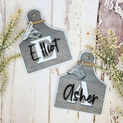 Personalized Cow Tag Decorative Board 