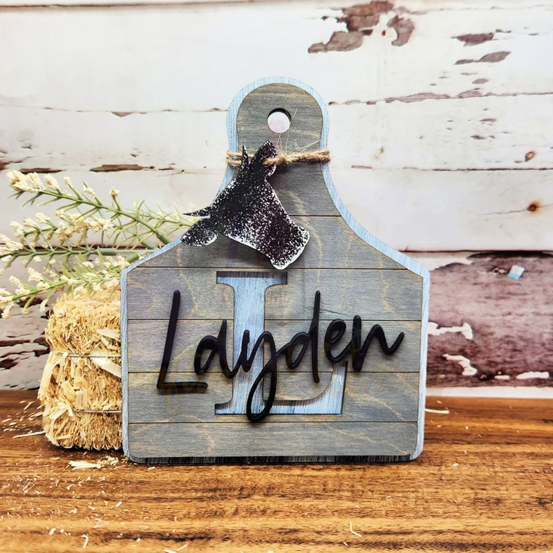 Personalized Cow Tag Decorative Board 