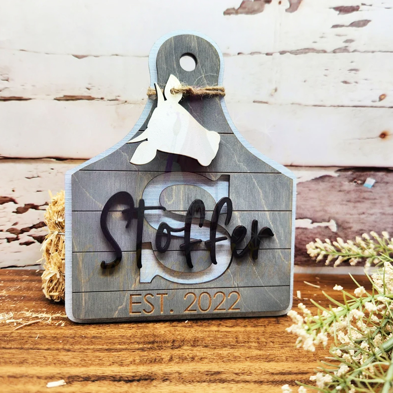 Personalized Cow Tag Decorative Board 