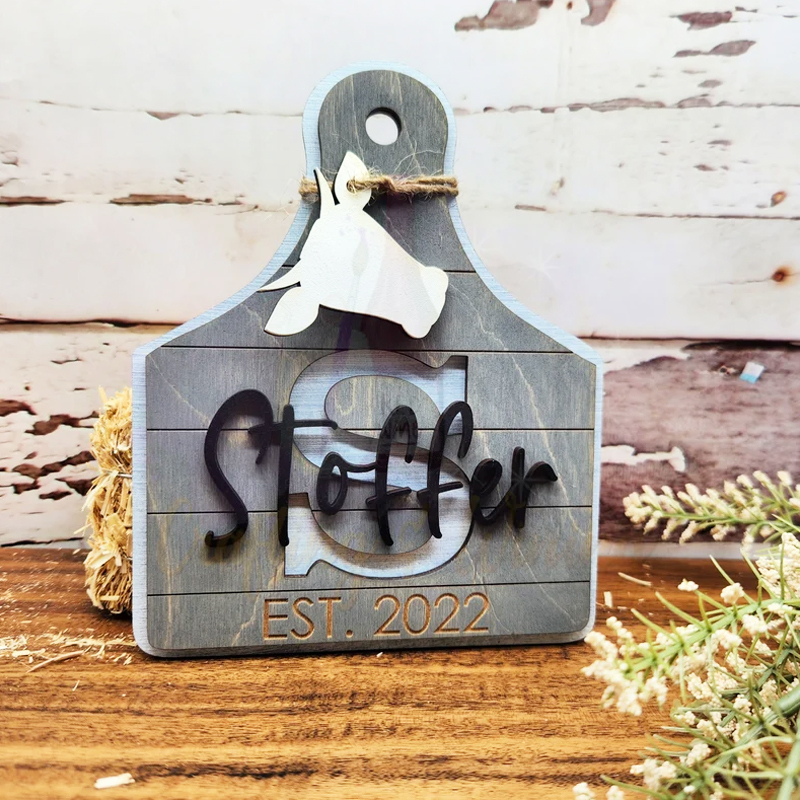 Personalized Cow Tag Decorative Board 