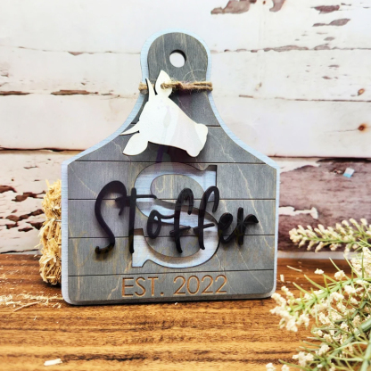 Personalized Cow Tag Decorative Board 