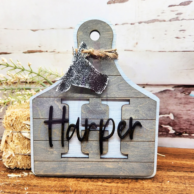 Personalized Cow Tag Decorative Board 