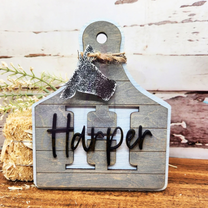 Personalized Cow Tag Decorative Board 