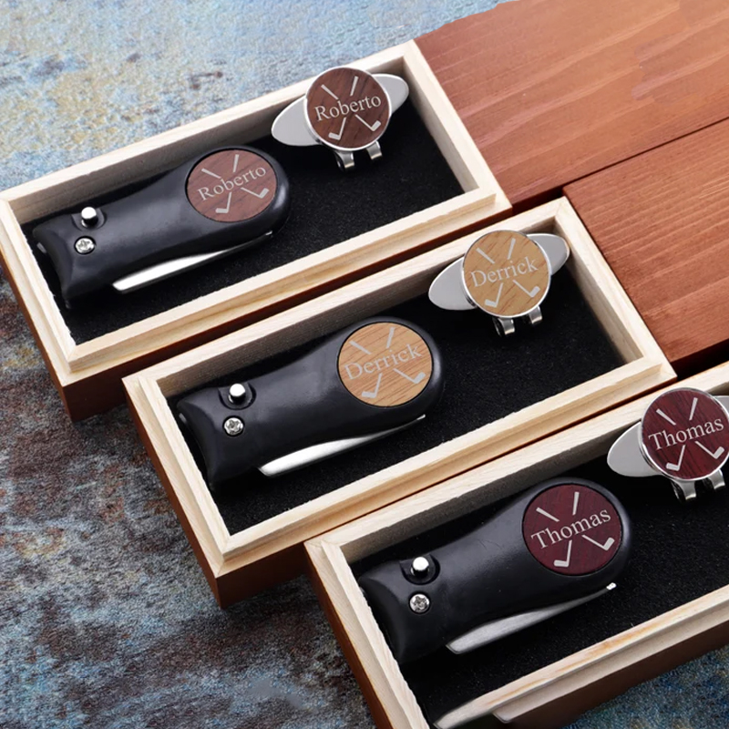 Personalized Golf Ball Marker Set Engraved Divot Tool Hat Clip