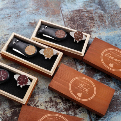 Personalized Golf Ball Marker Set Engraved Divot Tool Hat Clip