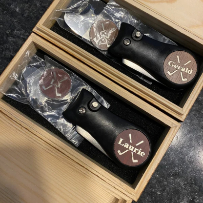 Personalized Golf Ball Marker Set Engraved Divot Tool Hat Clip