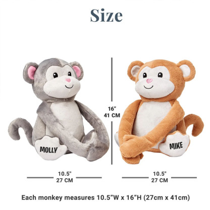 Personalized Hugs And Kisses Monkeys