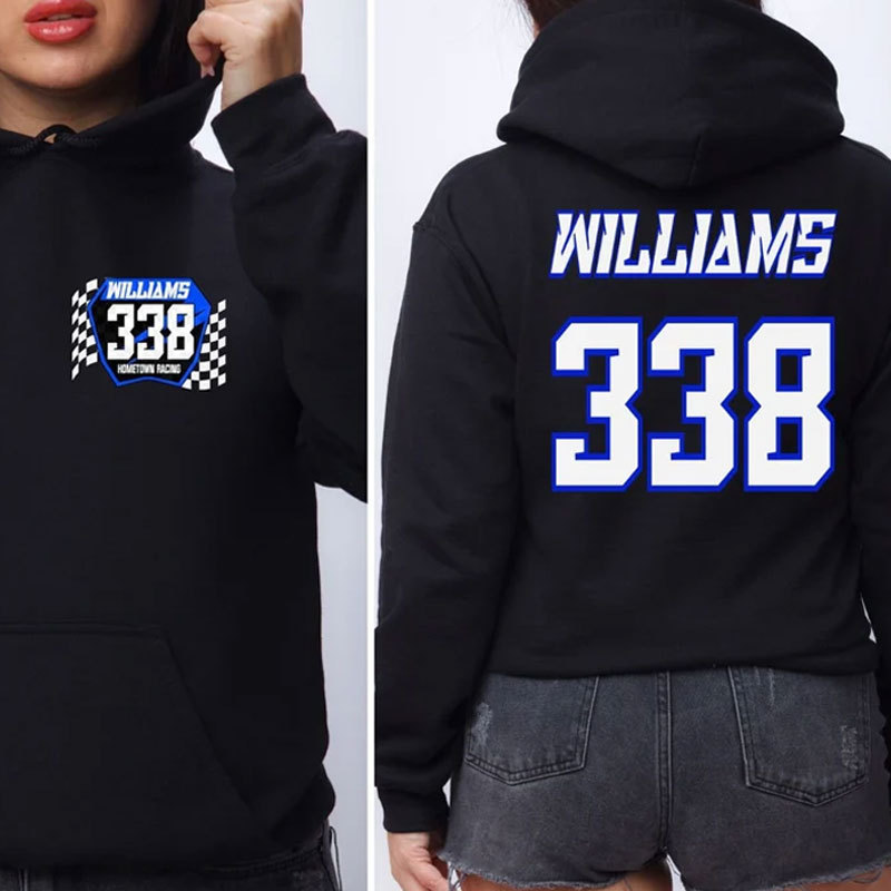 Personalized Motocross Number Plate Hoodie Raceday Hoodie
