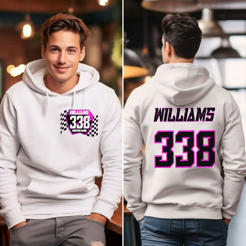 Personalized Motocross Number Plate Hoodie Raceday Hoodie