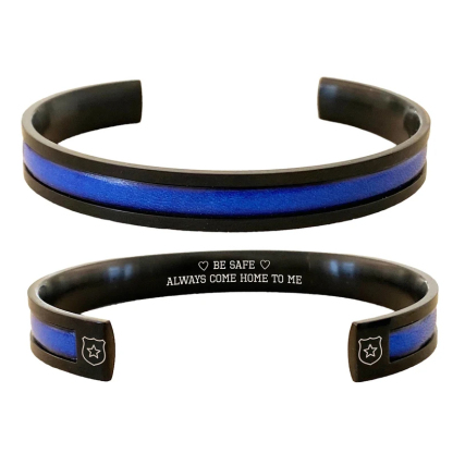 Personalized Police Officer Gifts Thin Blue Line Bracelet Law School
