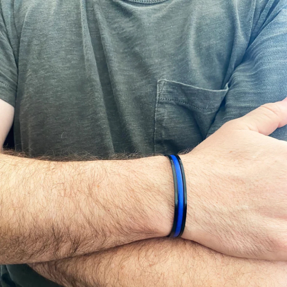 Personalized Police Officer Gifts Thin Blue Line Bracelet Law School