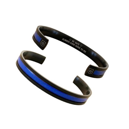Personalized Police Officer Gifts Thin Blue Line Bracelet Law School