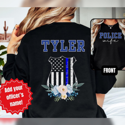 Personalized Police Wife Sweatshirt Back the Blue Wife Sweatshirt