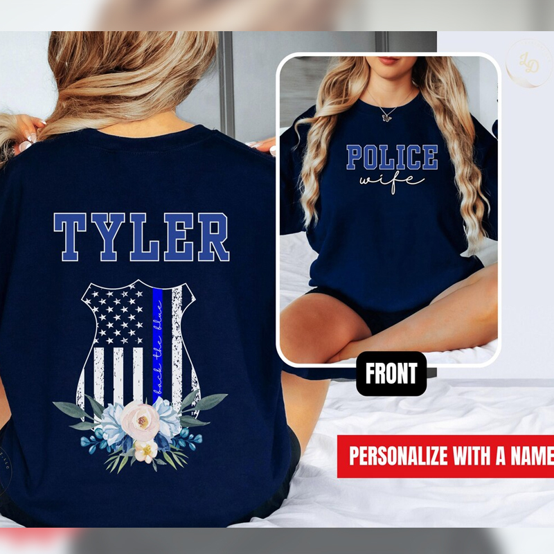 Personalized Police Wife Sweatshirt Back the Blue Wife Sweatshirt