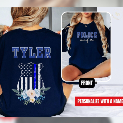 Personalized Police Wife Sweatshirt Back the Blue Wife Sweatshirt