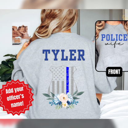 Personalized Police Wife Sweatshirt Back the Blue Wife Sweatshirt