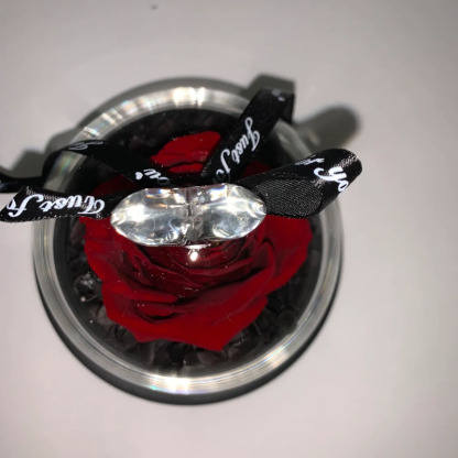 Personalized Preserved Eternal Rose In Dome With LED Lights