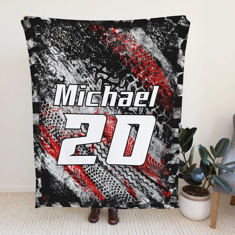 Personalized Racing Blanket For Boys