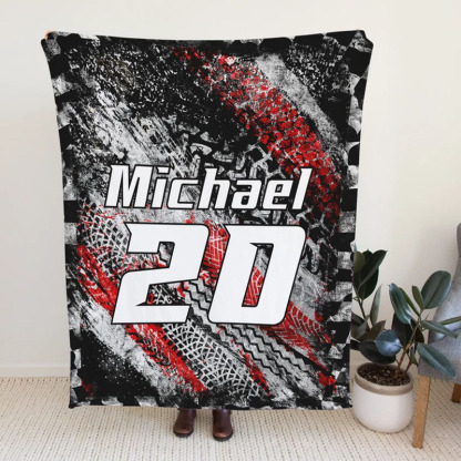 Personalized Racing Blanket For Boys