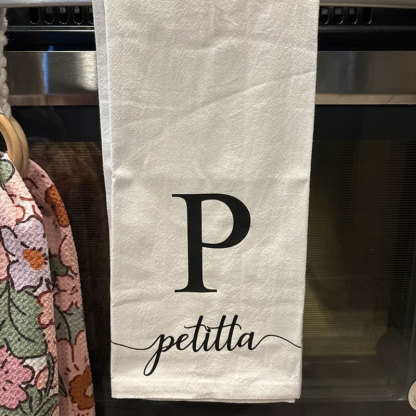 Personalized Tea Towel Initial Kitchen Decor