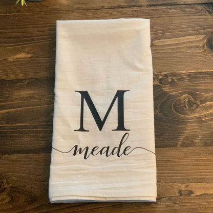 Personalized Tea Towel Initial Kitchen Decor