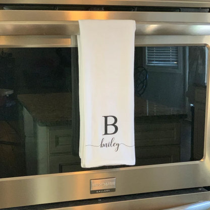 Personalized Tea Towel Initial Kitchen Decor