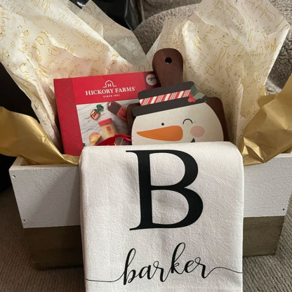 Personalized Tea Towel Initial Kitchen Decor