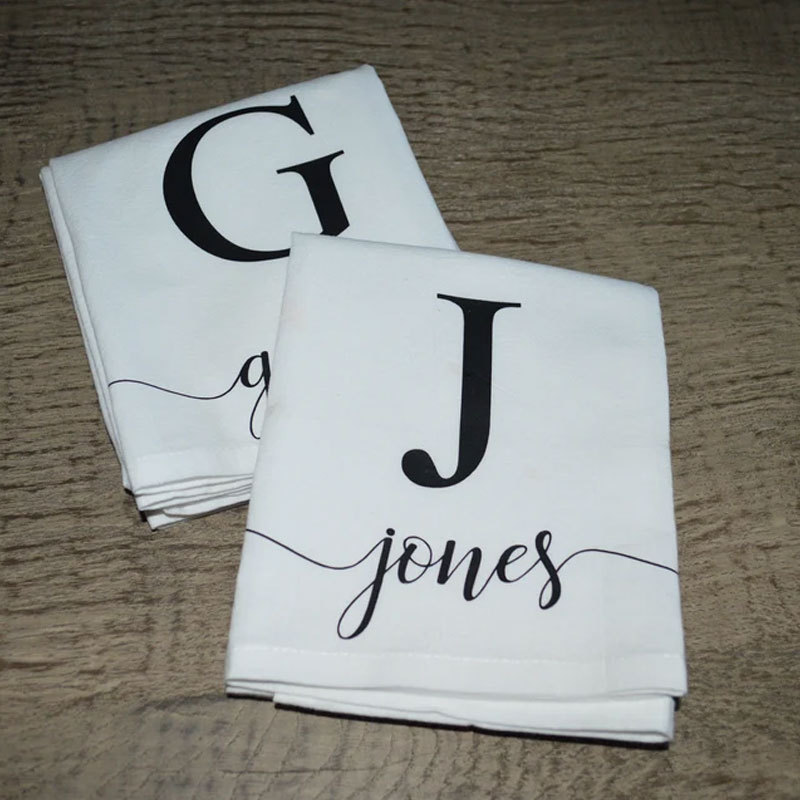 Personalized Tea Towel Initial Kitchen Decor