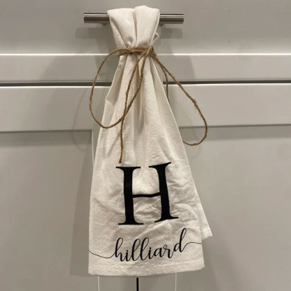 Personalized Tea Towel Initial Kitchen Decor