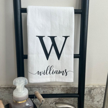Personalized Tea Towel Initial Kitchen Decor