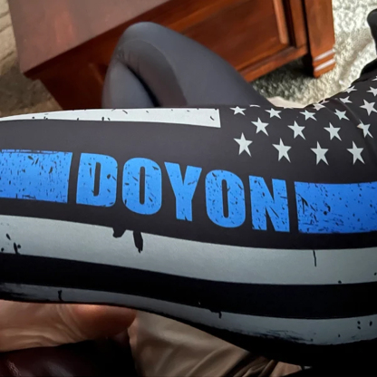 Personalized Thin Blue Line Flag Leggings - Police Officer Gift