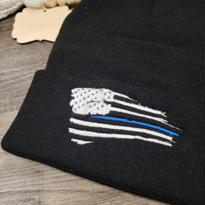Personalized Thin Line Flag Beanie