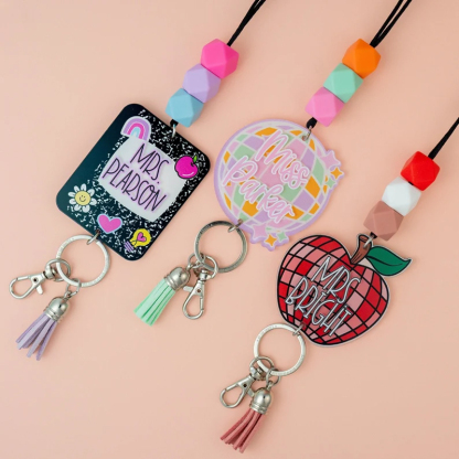 Personalized Trendy Teacher Lanyard  for Keys or ID Badge